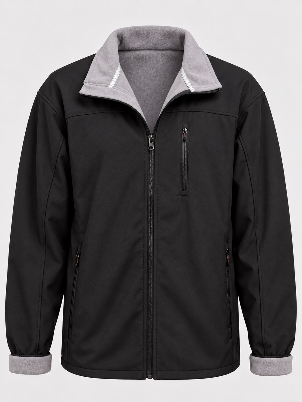Men's Black Jacket with Gray Fleece Lining